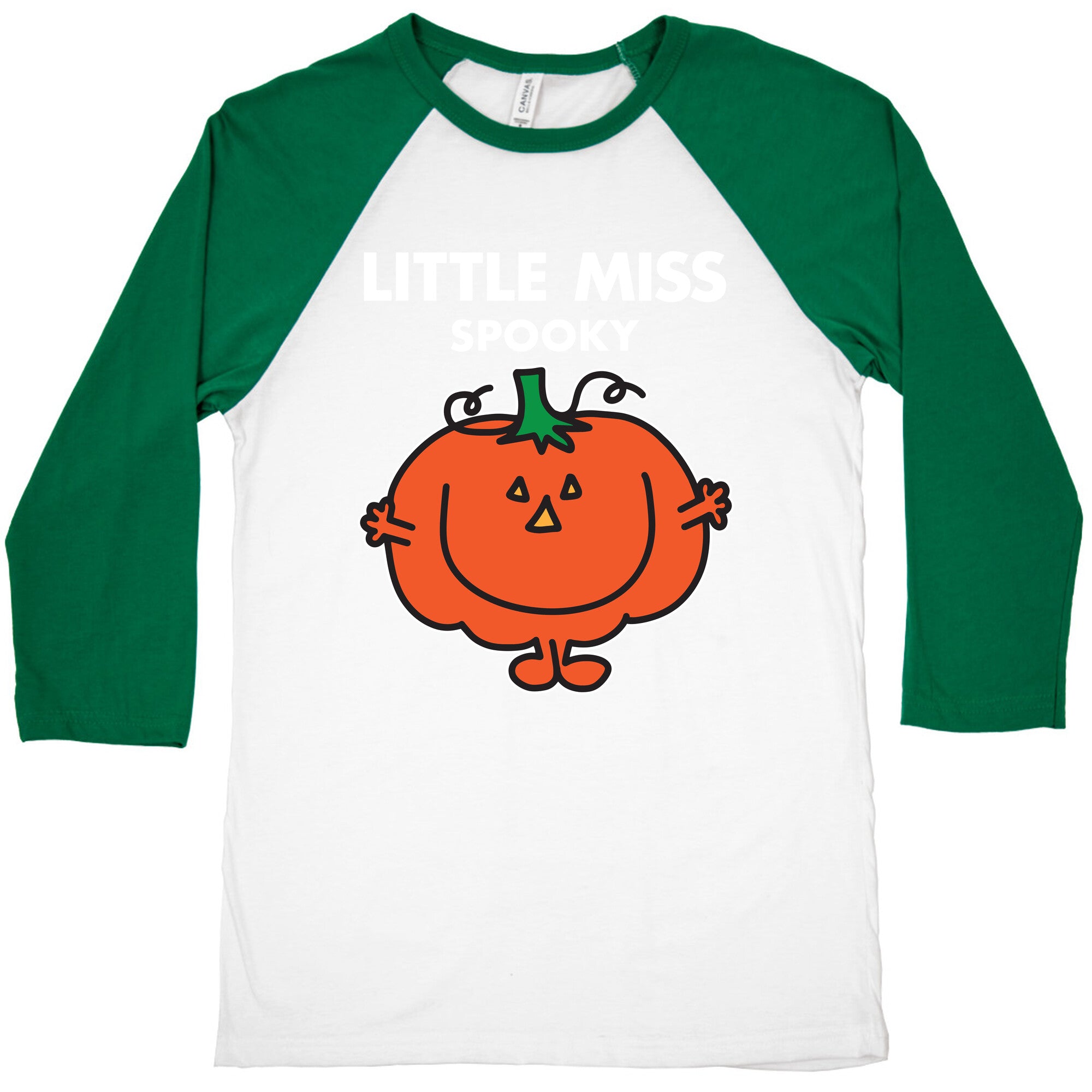 Little Miss Spooky Halloween Pumpkin Baseball Tee