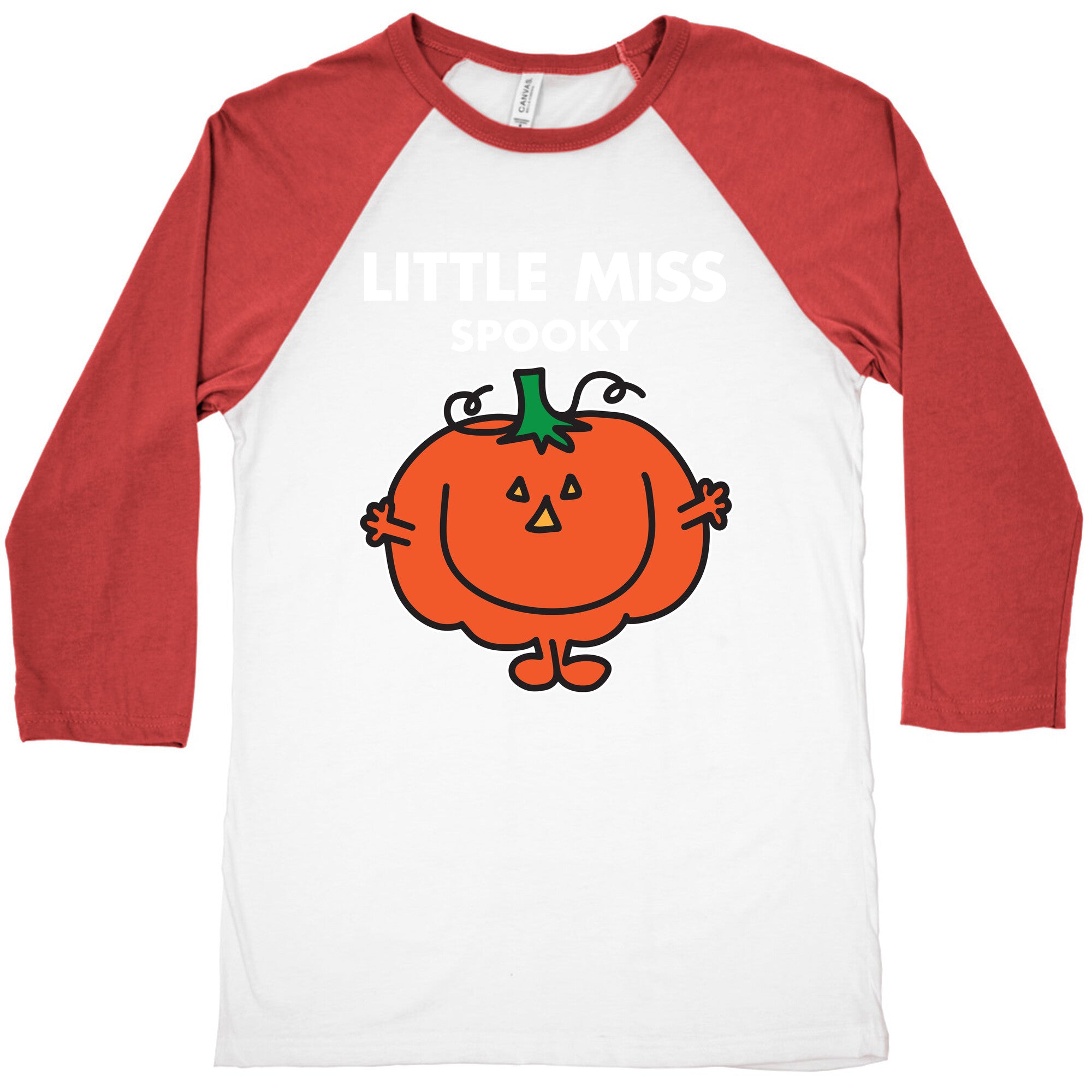 Little Miss Spooky Halloween Pumpkin Baseball Tee