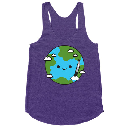 Earth with Knife Racerback Tank