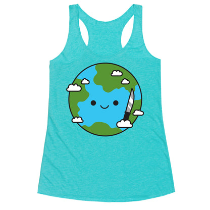 Earth with Knife Racerback Tank