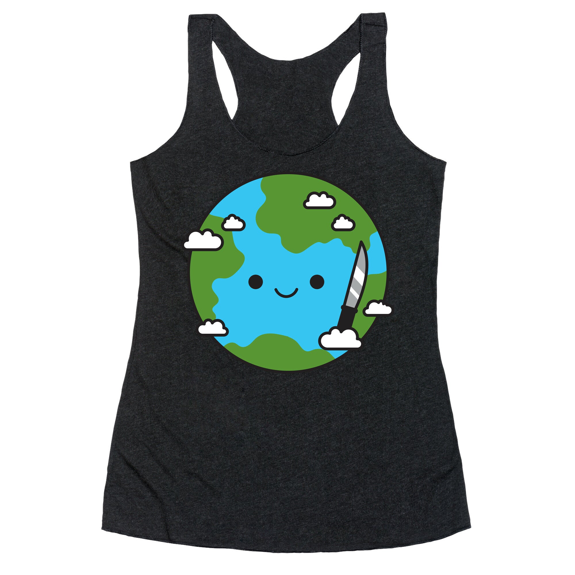 Earth with Knife Racerback Tank
