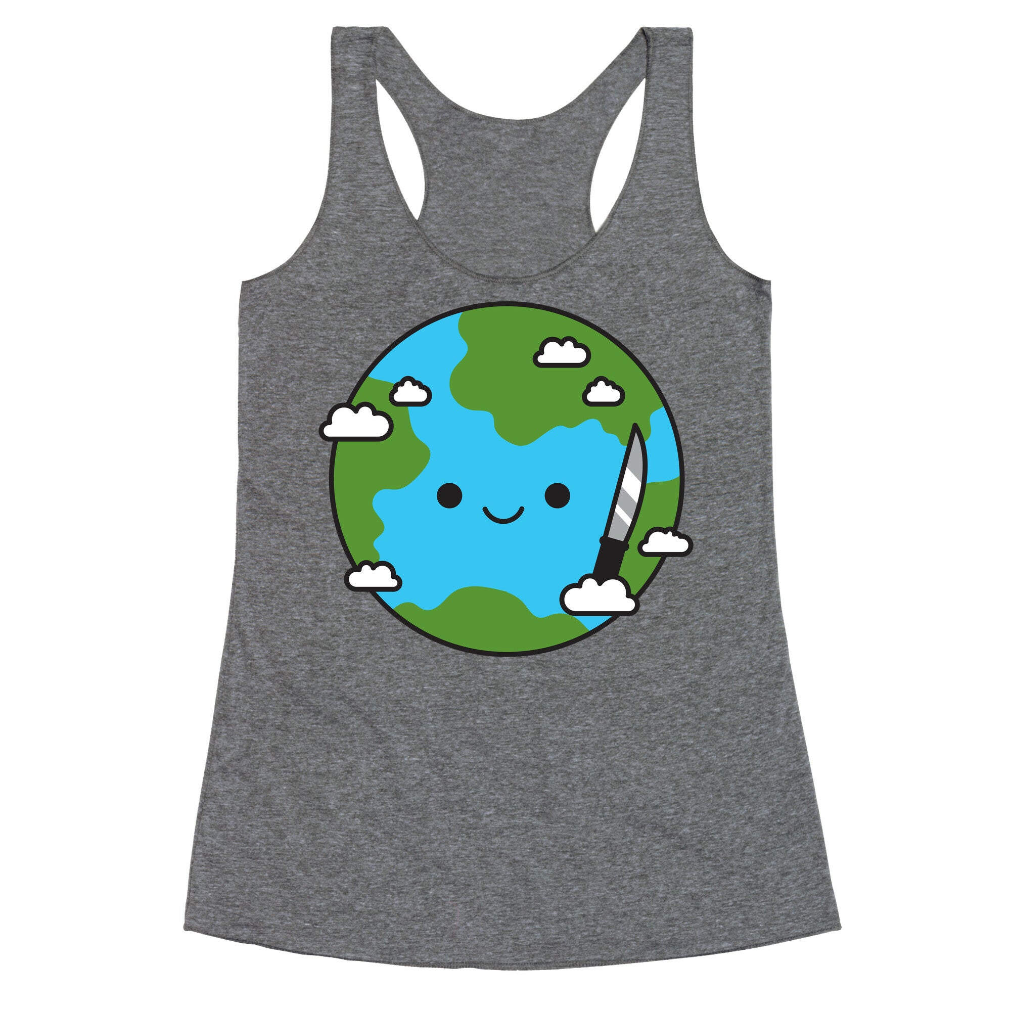 Earth with Knife Racerback Tank