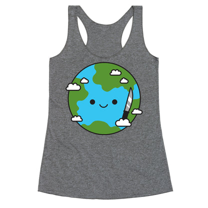 Earth with Knife Racerback Tank