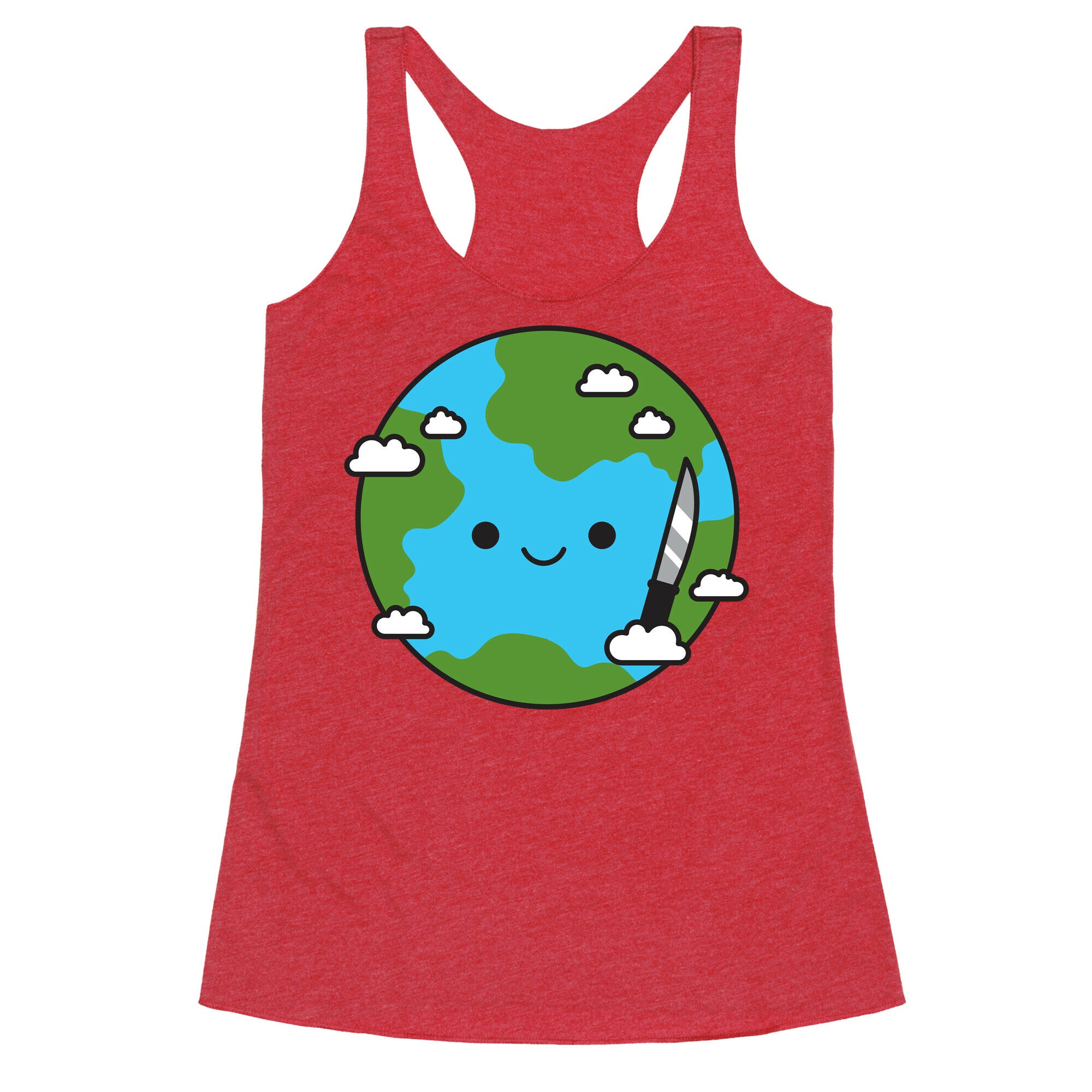 Earth with Knife Racerback Tank