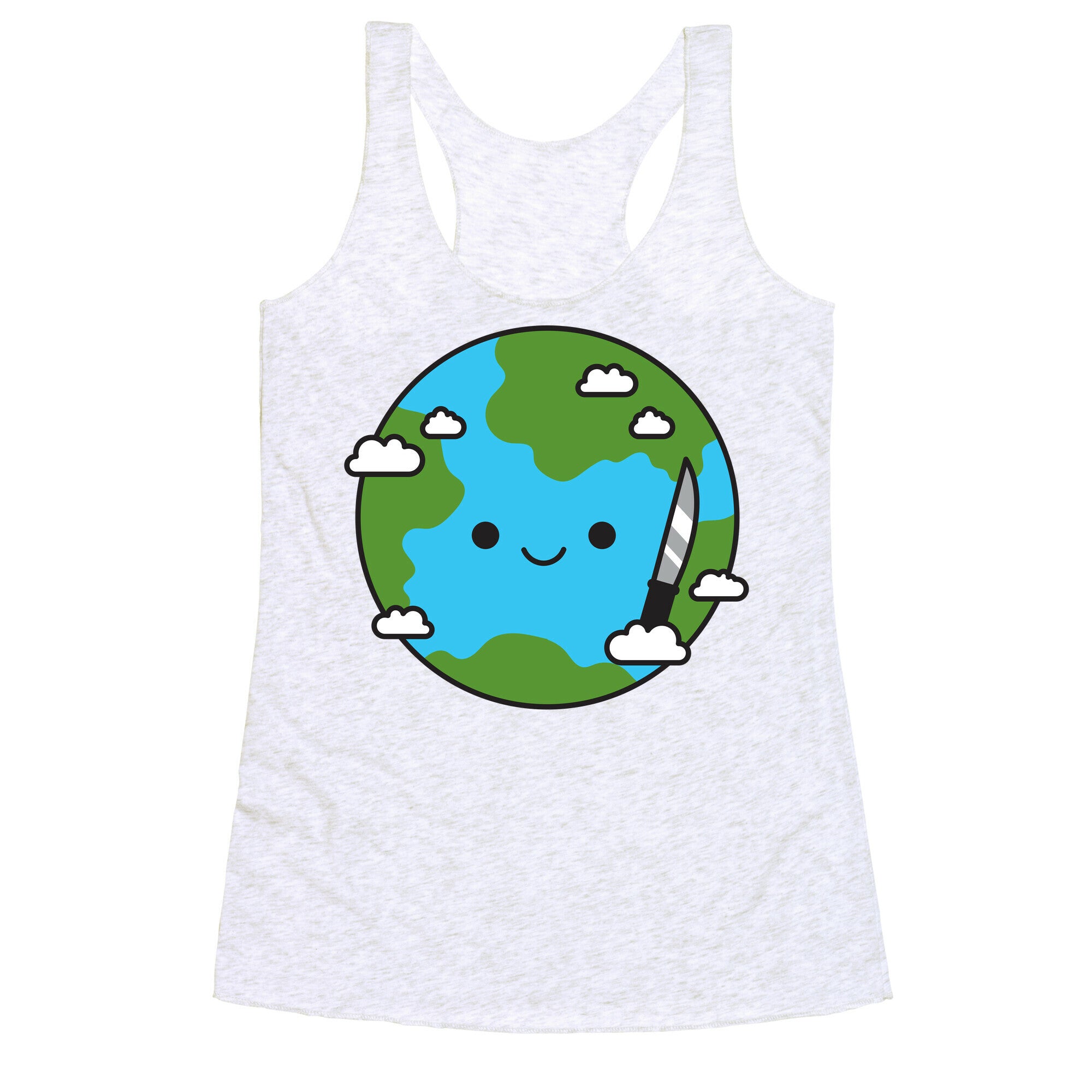 Earth with Knife Racerback Tank