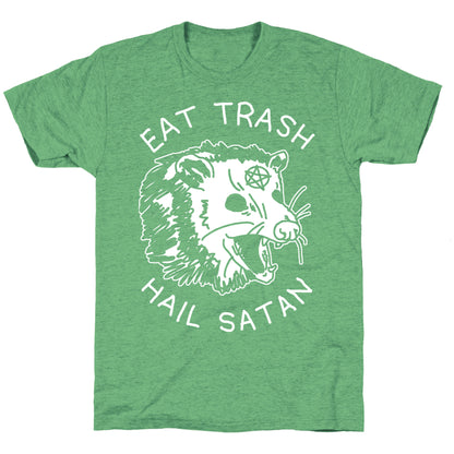 Eat Trash Hail Satan Possum Unisex Triblend Tee