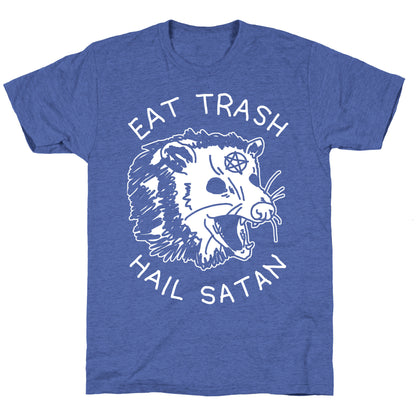 Eat Trash Hail Satan Possum Unisex Triblend Tee