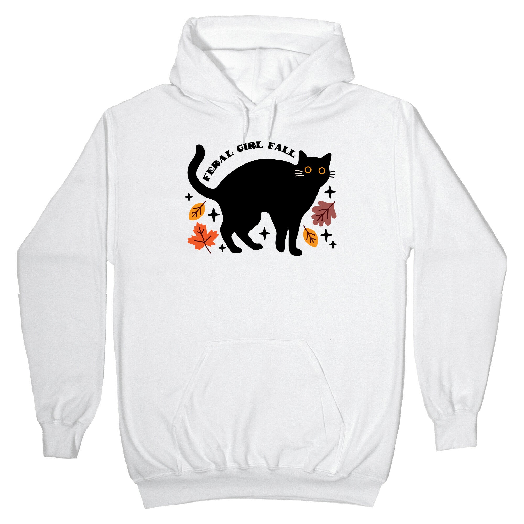 Feral Girl Fall Black Cat Hoodie