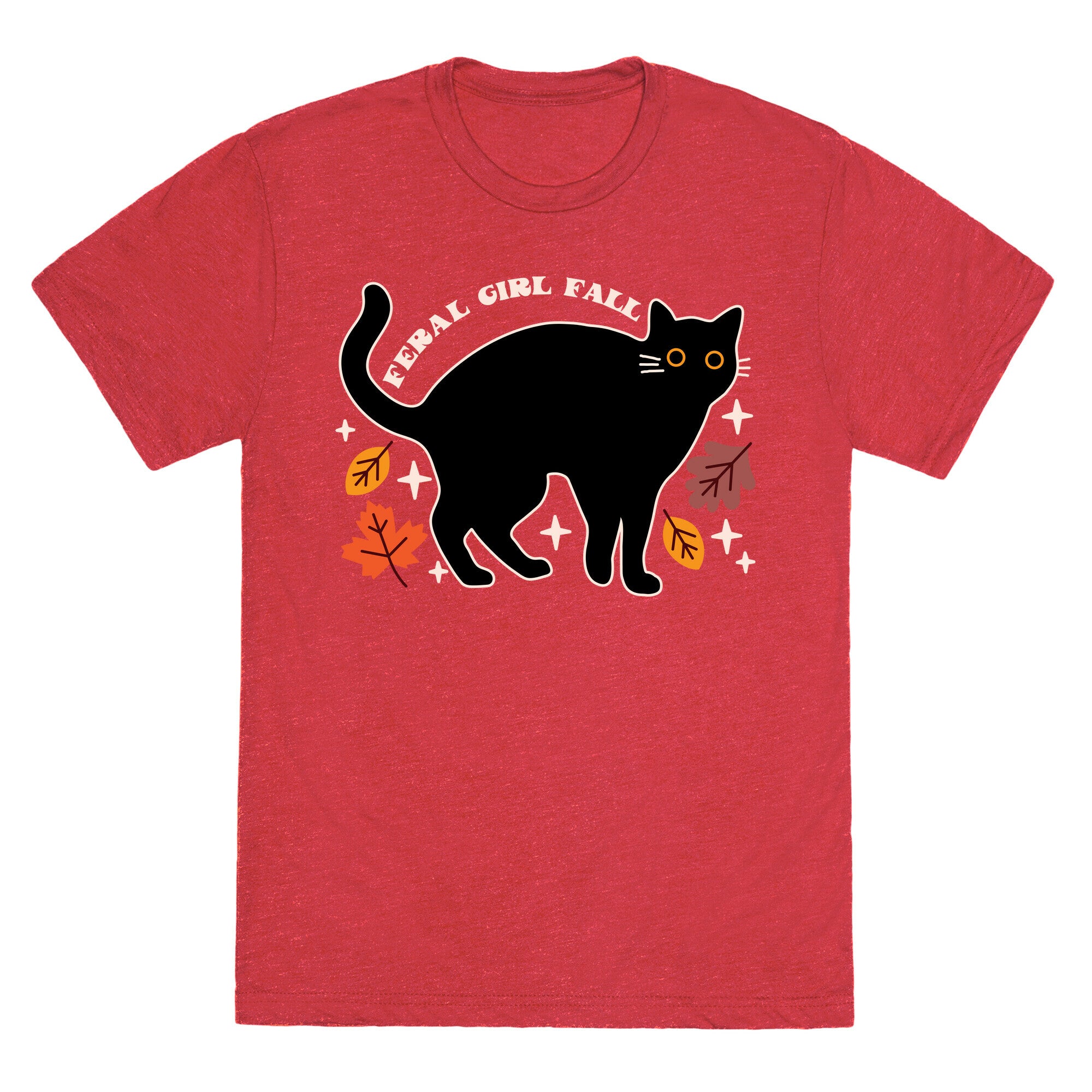 Feral Girl Fall Black Cat Unisex Triblend Tee