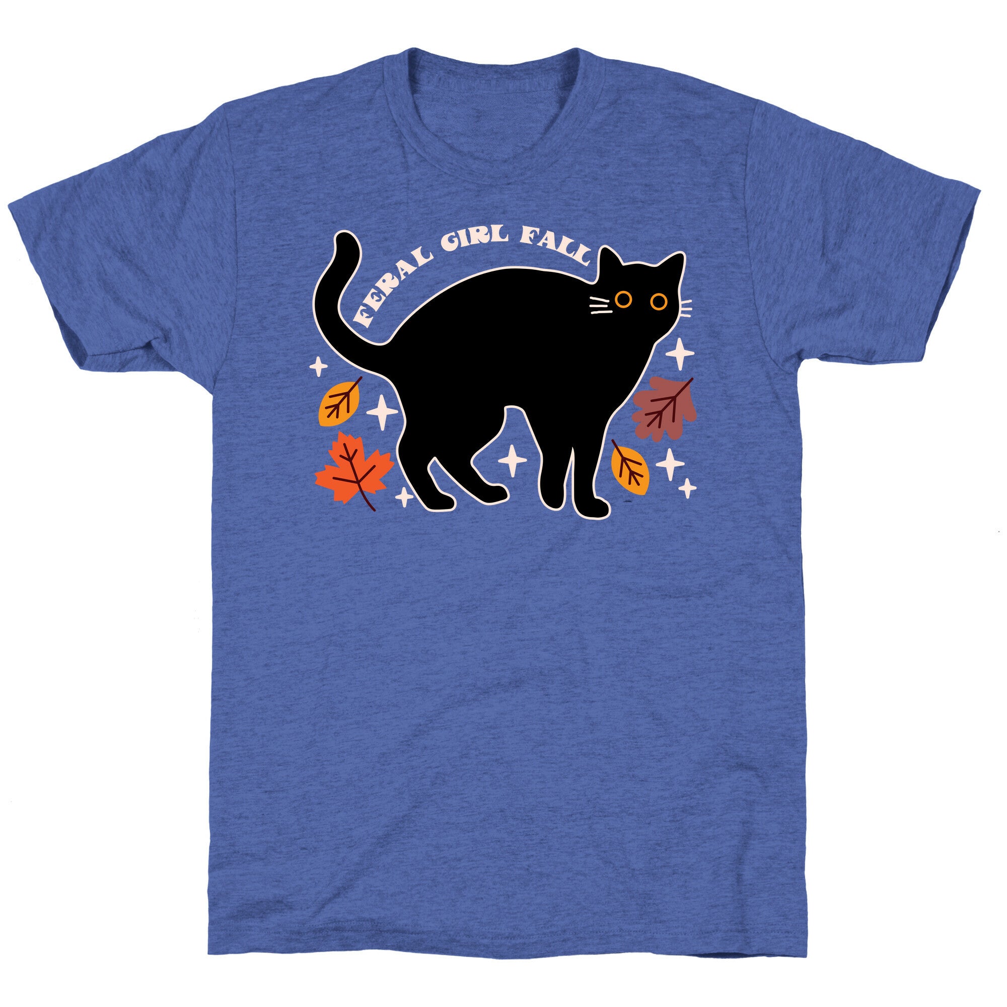 Feral Girl Fall Black Cat Unisex Triblend Tee