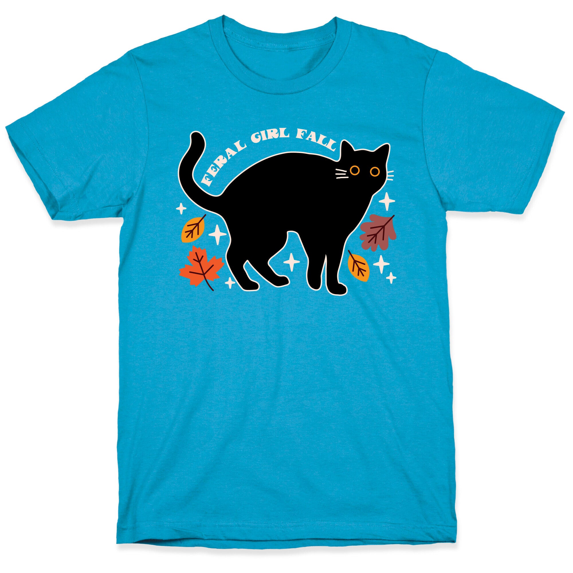 Feral Girl Fall Black Cat Unisex Triblend Tee