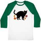 Feral Girl Fall Black Cat Baseball Tee