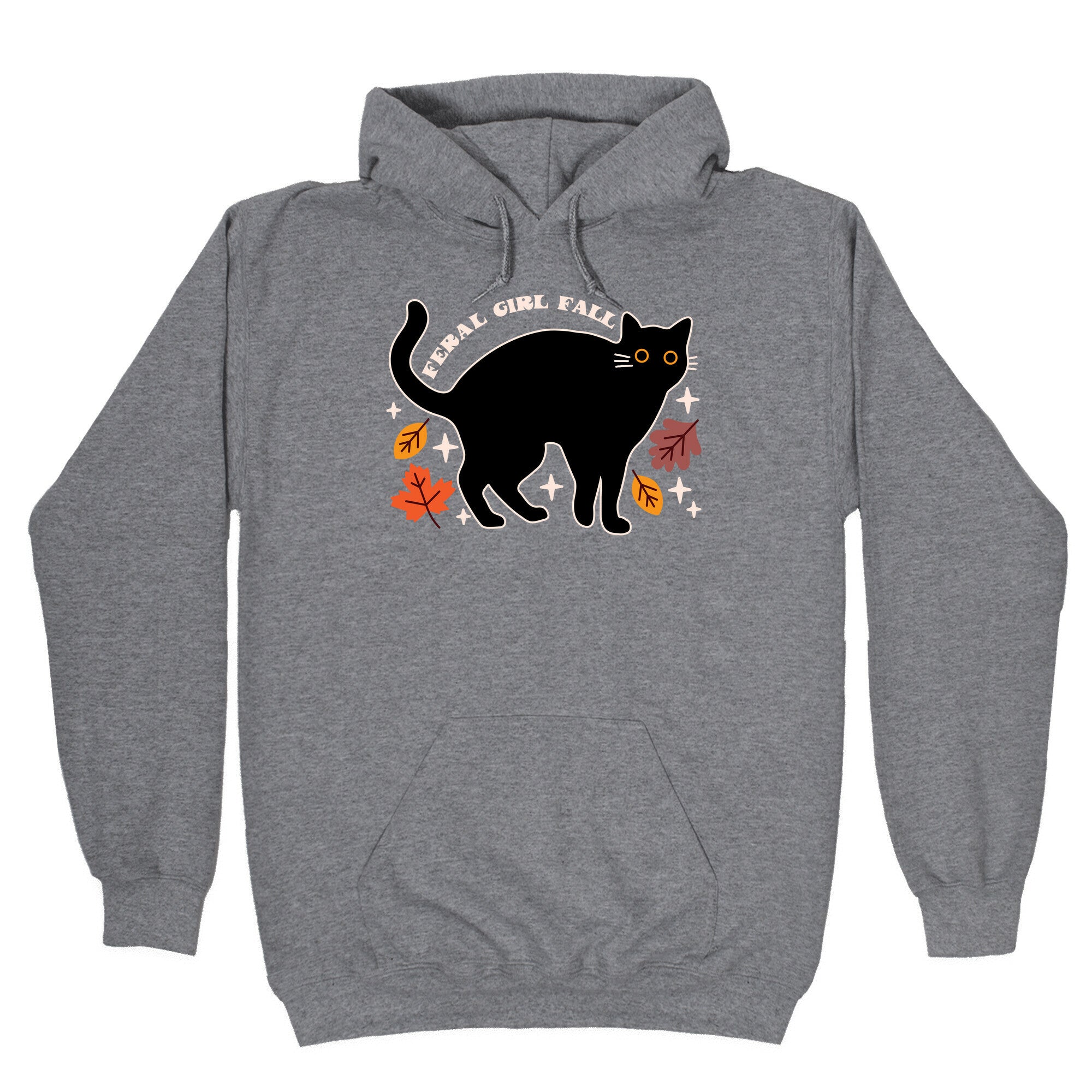 Feral Girl Fall Black Cat Hoodie