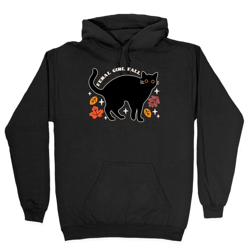 Feral Girl Fall Black Cat Hoodie