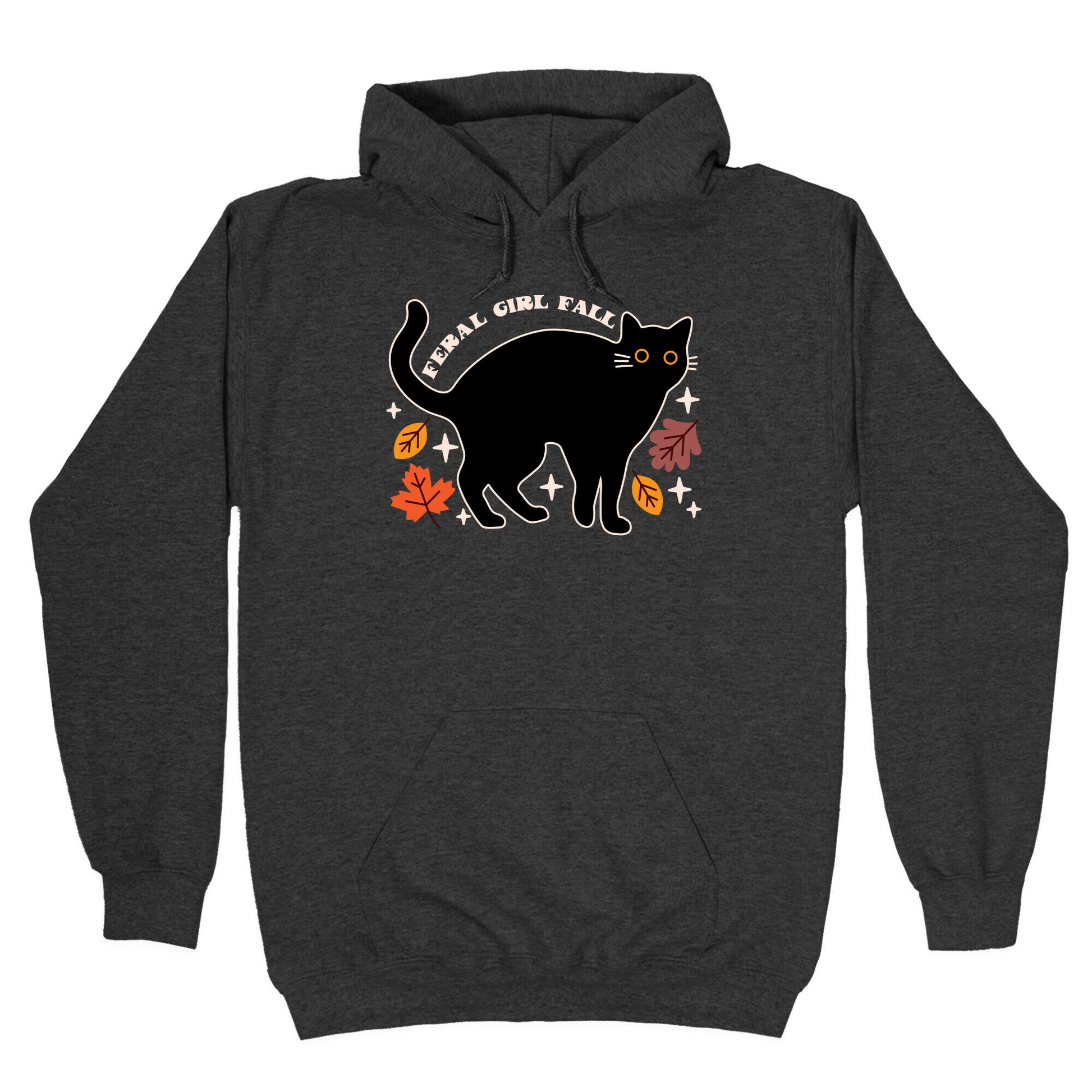 Feral Girl Fall Black Cat Hoodie