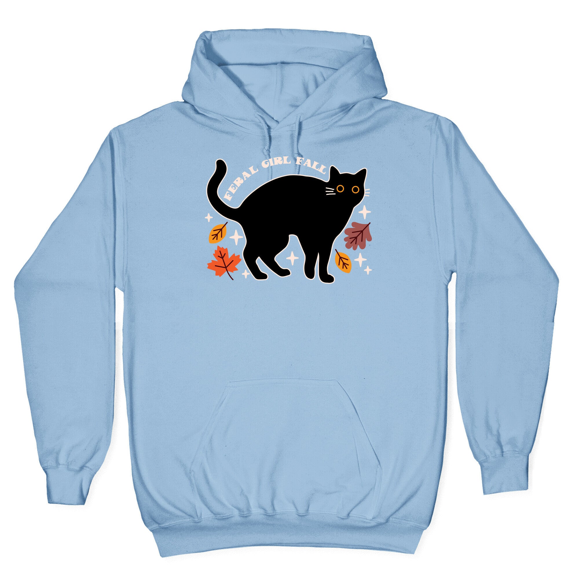 Feral Girl Fall Black Cat Hoodie
