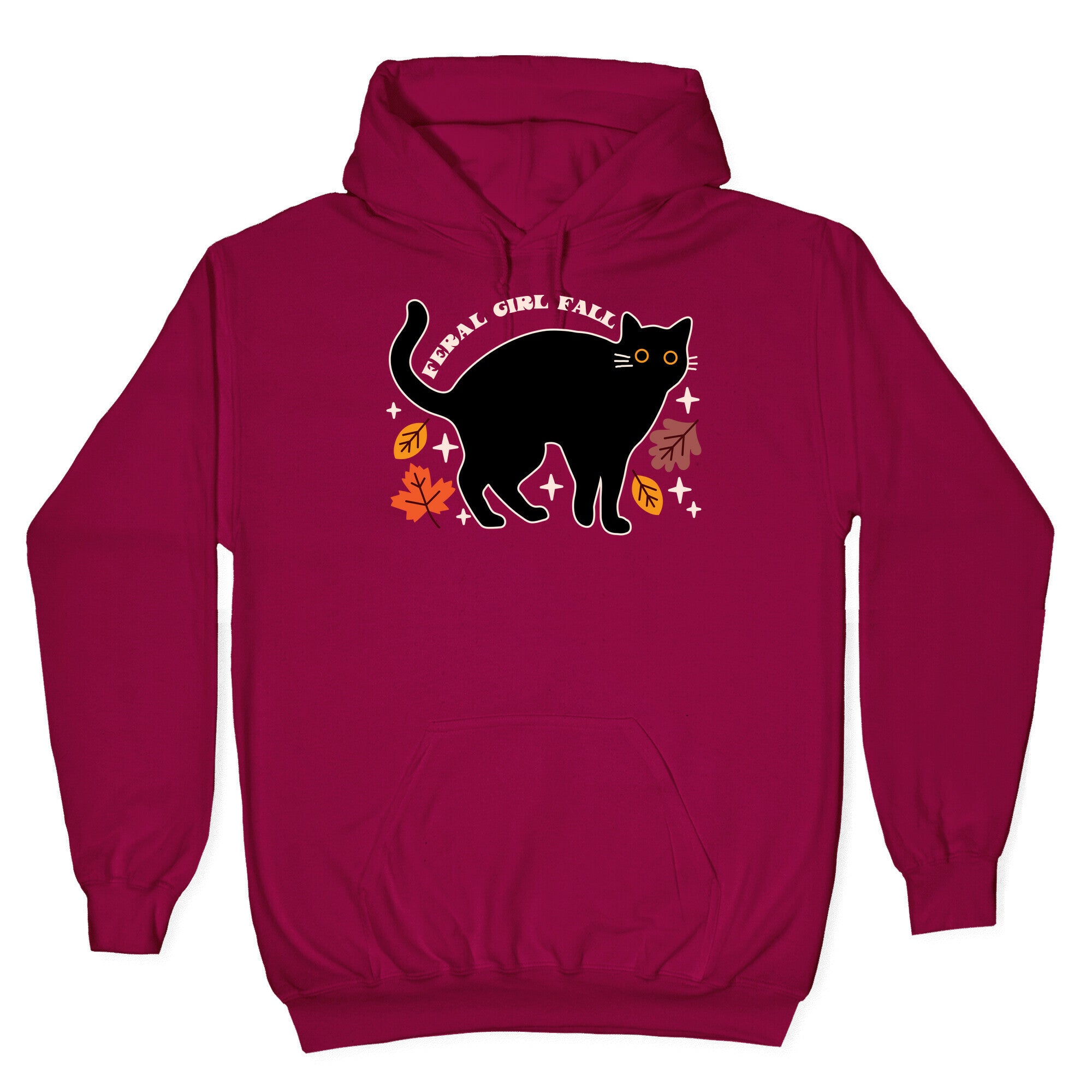 Feral Girl Fall Black Cat Hoodie