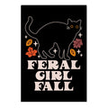Feral Girl Fall Black Cat Garden Flag