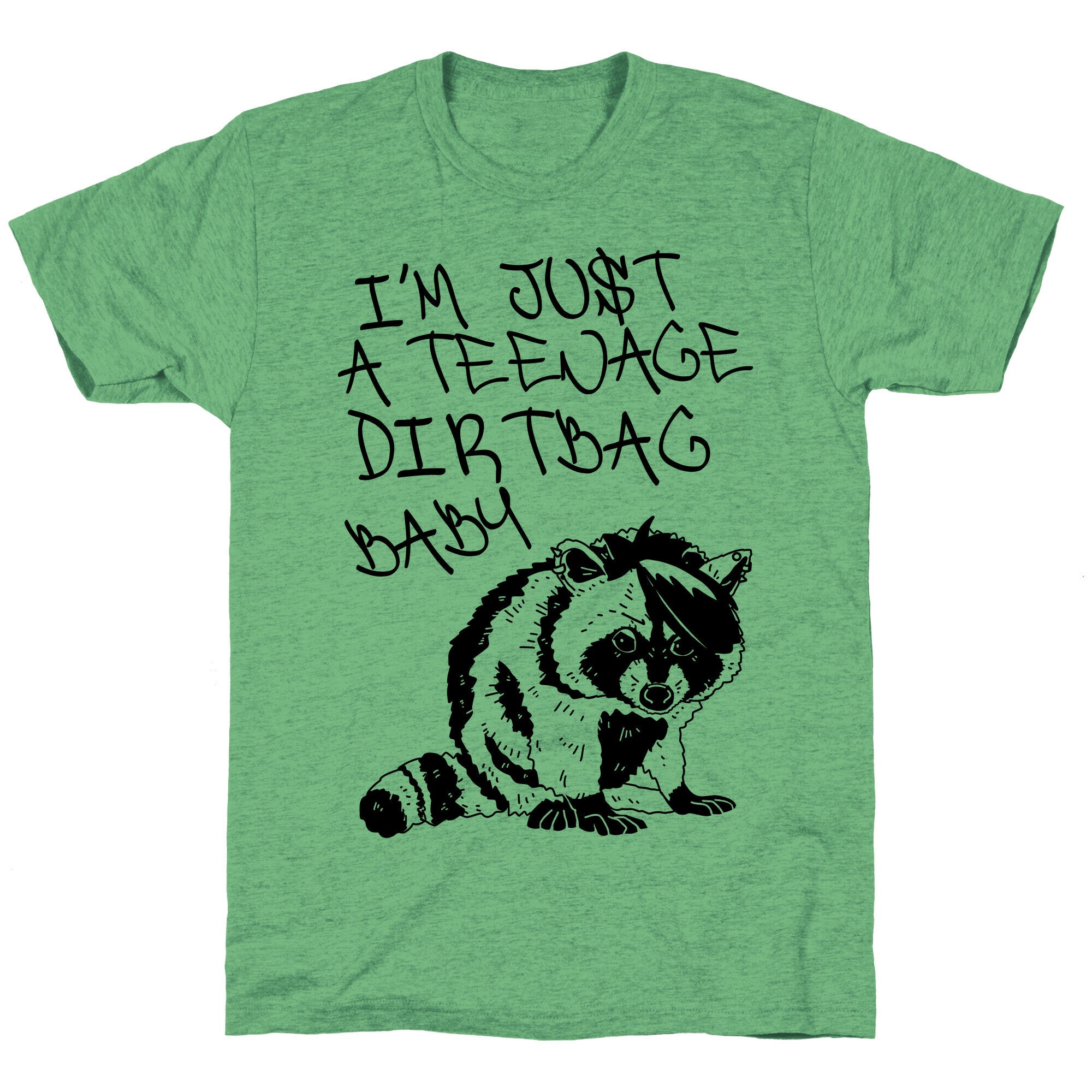 I'm Just a Teenage Dirtbag Baby Emo Raccoon Unisex Triblend Tee