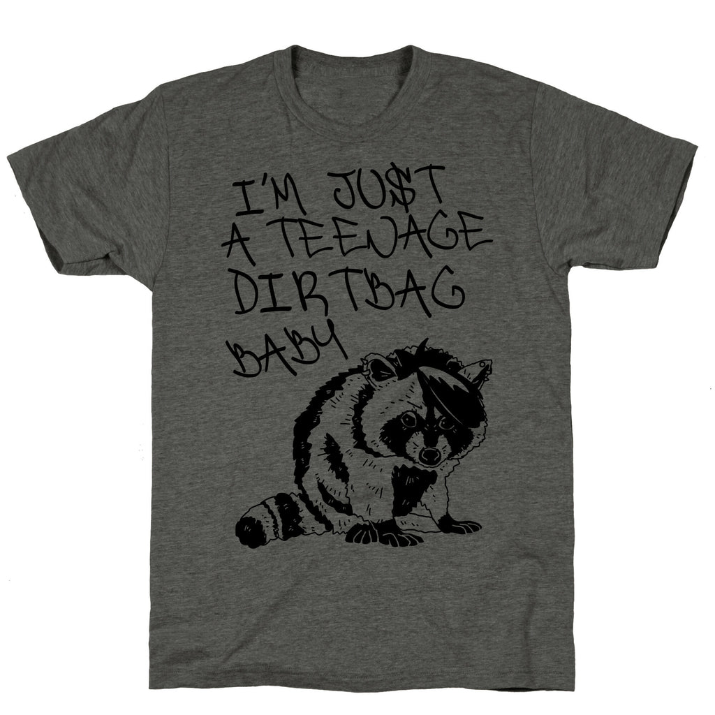 I'm Just a Teenage Dirtbag Baby Emo Raccoon Unisex Triblend Tee