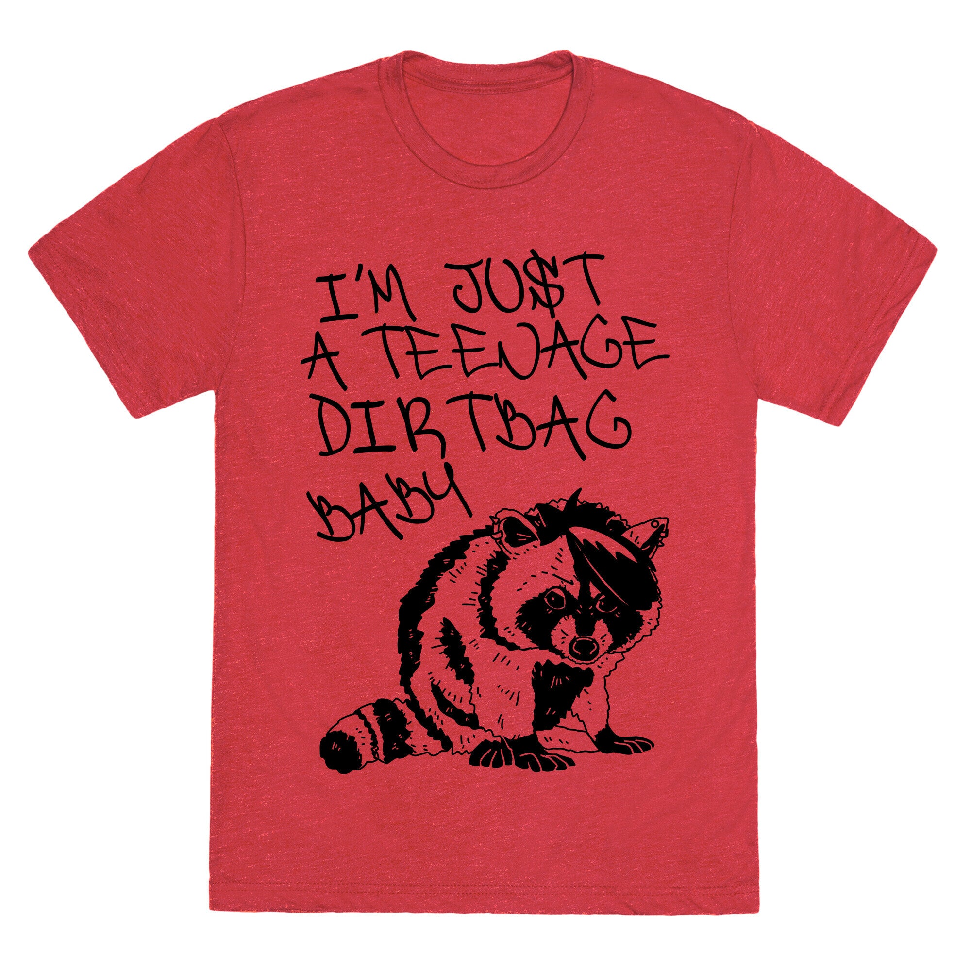 I'm Just a Teenage Dirtbag Baby Emo Raccoon Unisex Triblend Tee