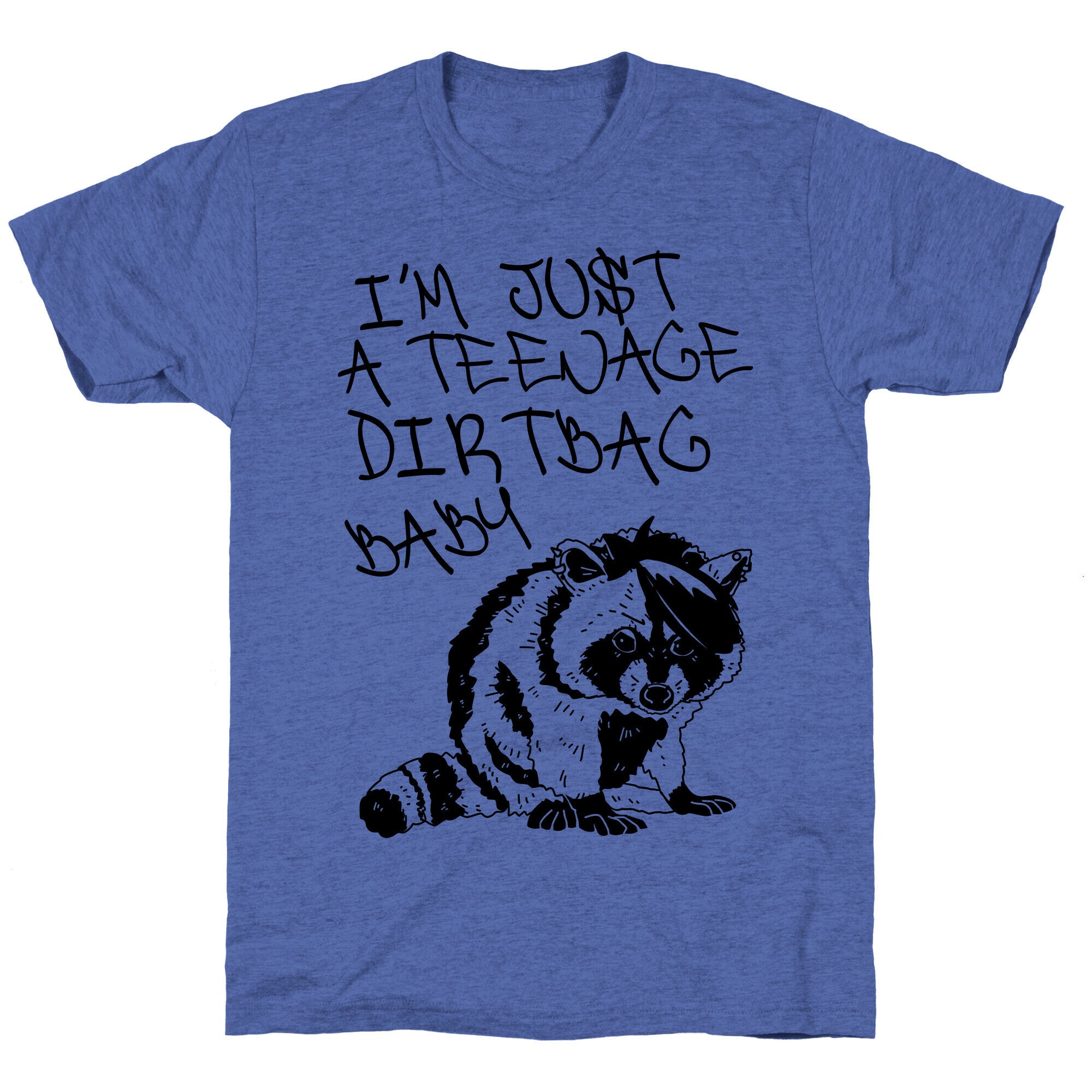 I'm Just a Teenage Dirtbag Baby Emo Raccoon Unisex Triblend Tee