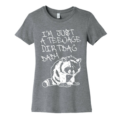 I'm Just a Teenage Dirtbag Baby Emo Raccoon Women's Cotton Tee