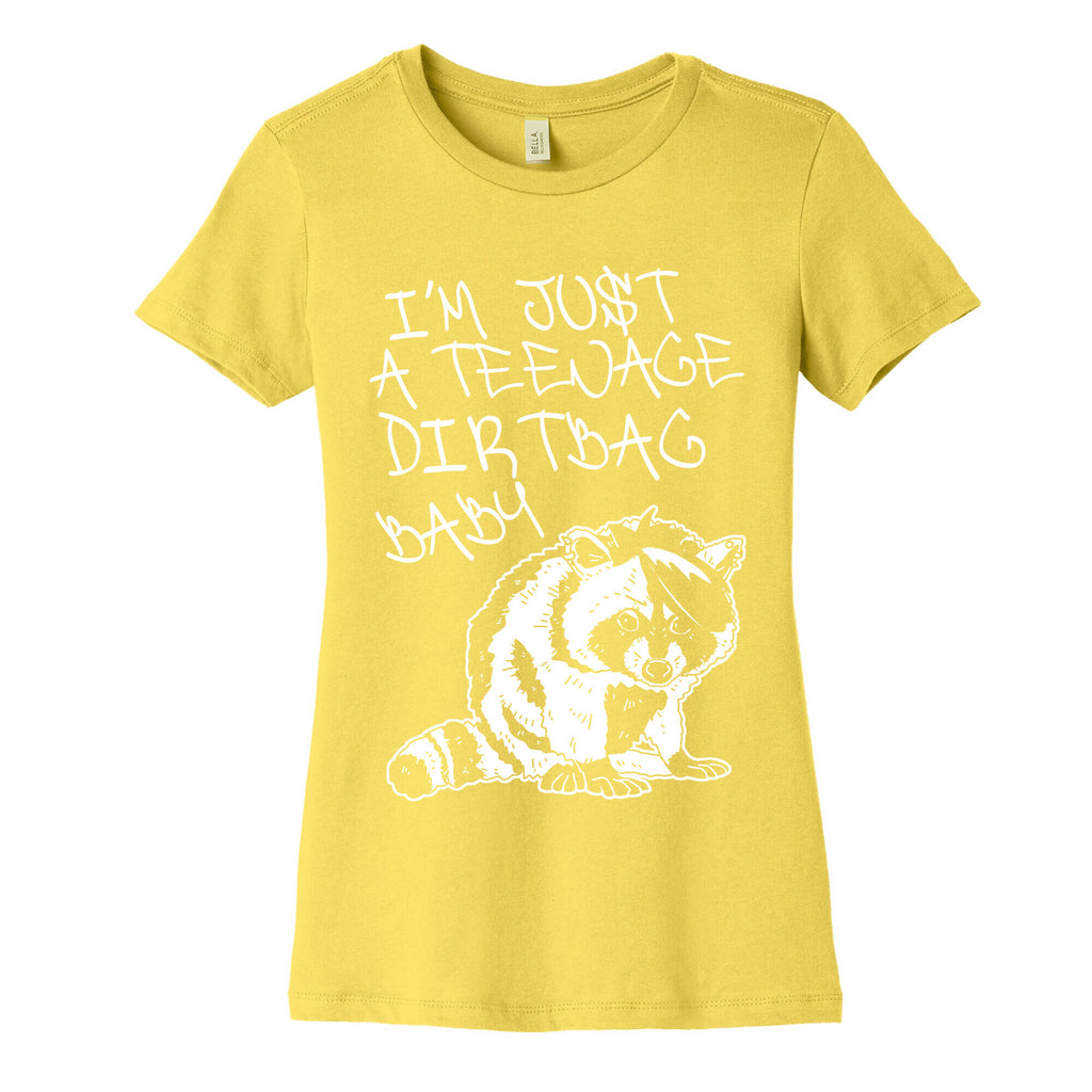 I'm Just a Teenage Dirtbag Baby Emo Raccoon Women's Cotton Tee