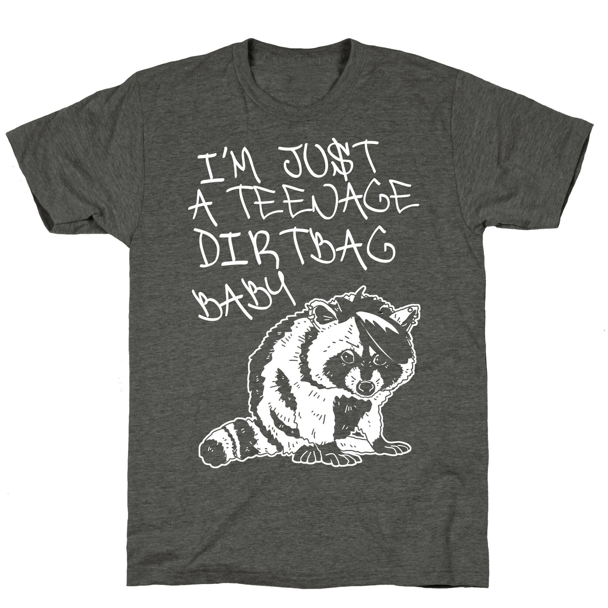 I'm Just a Teenage Dirtbag Baby Emo Raccoon Unisex Triblend Tee