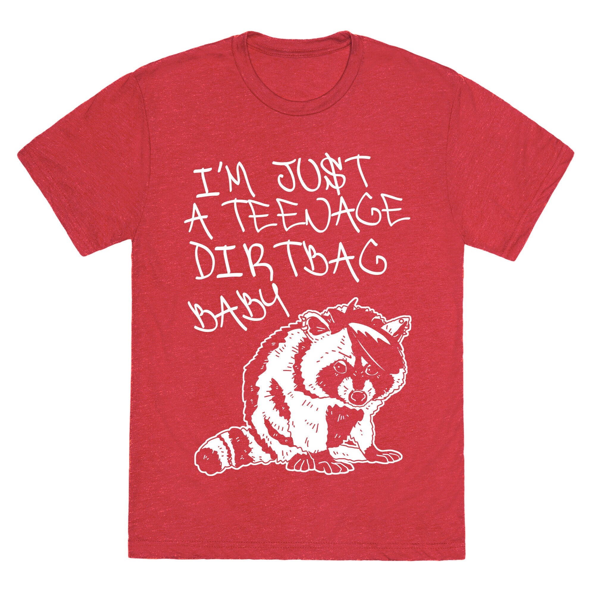 I'm Just a Teenage Dirtbag Baby Emo Raccoon Unisex Triblend Tee