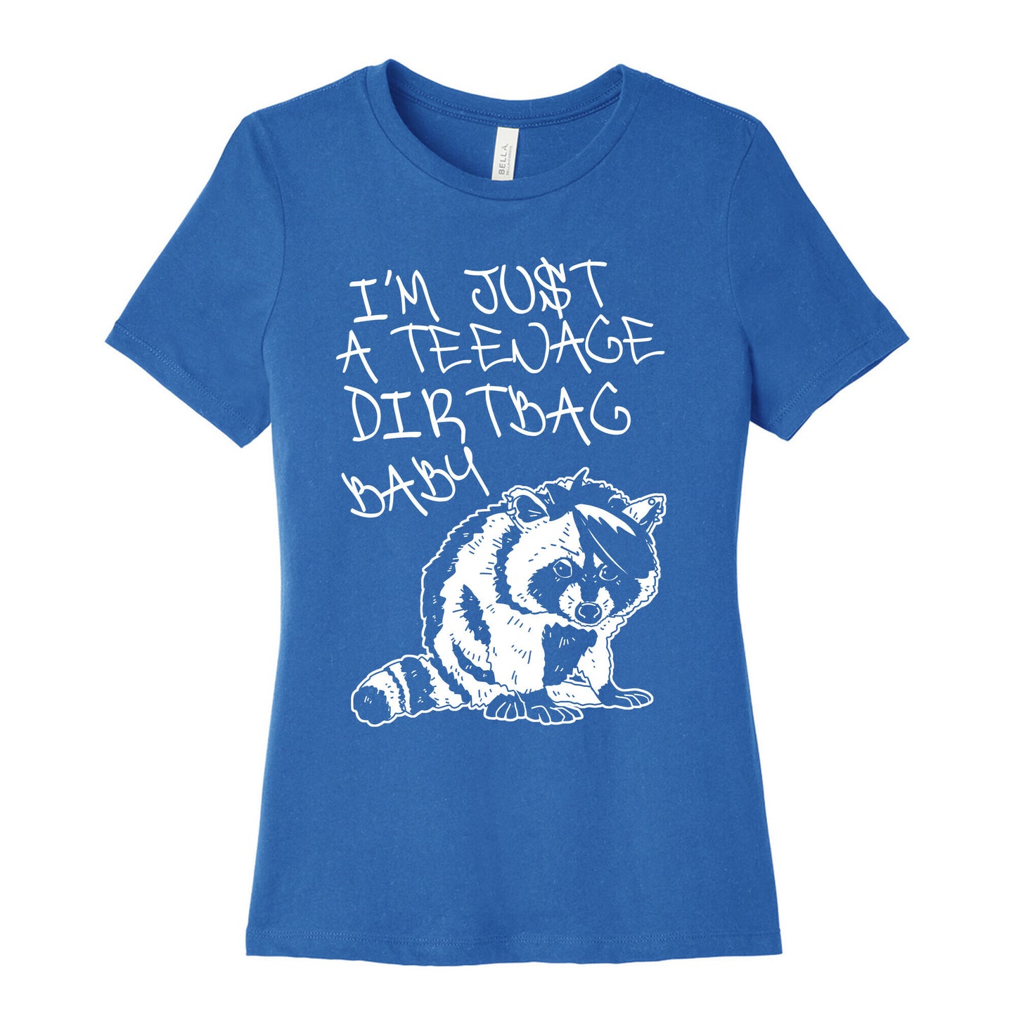 I'm Just a Teenage Dirtbag Baby Emo Raccoon Women's Cotton Tee