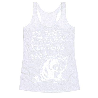 I'm Just a Teenage Dirtbag Baby Emo Raccoon Racerback Tank