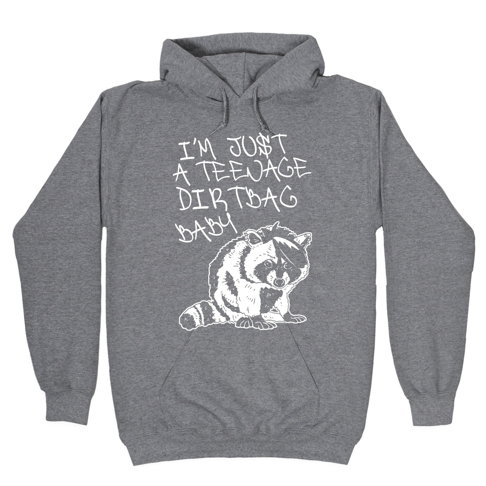 I'm Just a Teenage Dirtbag Baby Emo Raccoon Hoodie