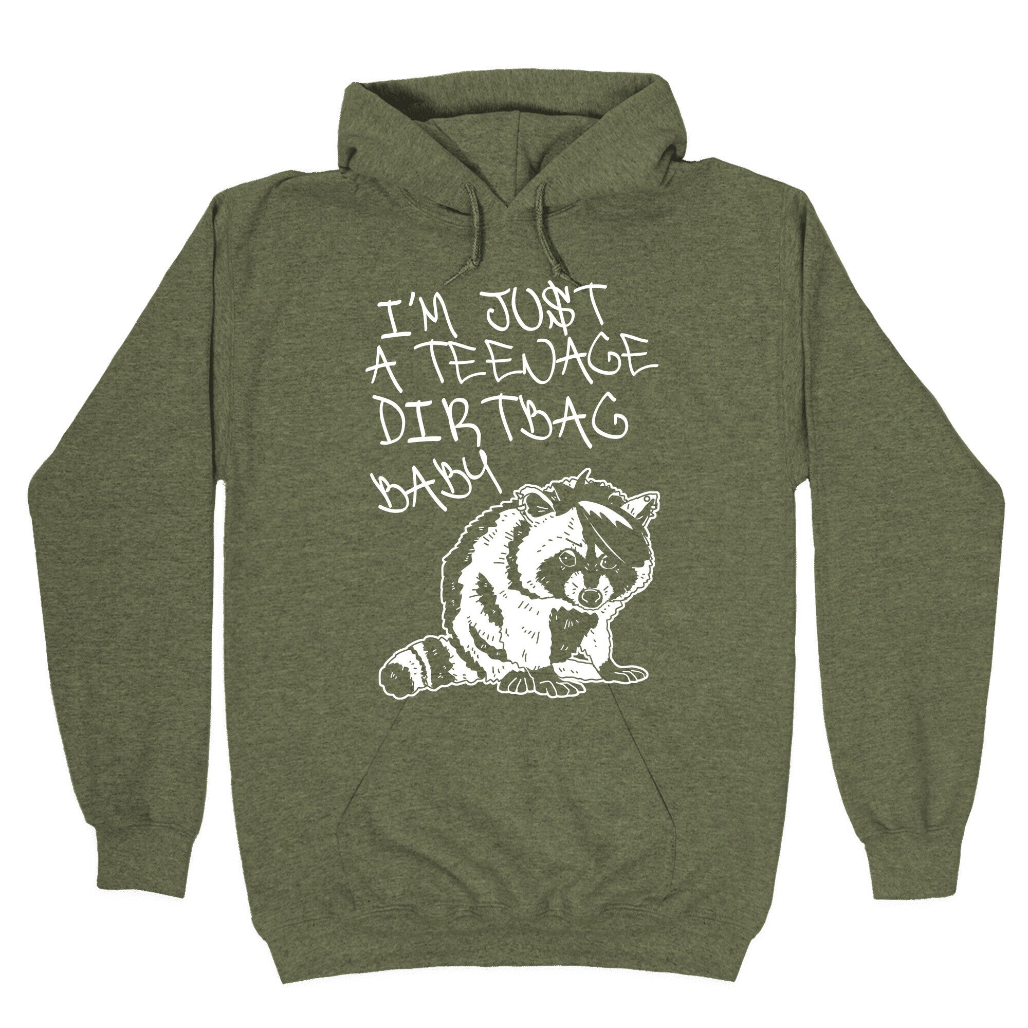 I'm Just a Teenage Dirtbag Baby Emo Raccoon Hoodie