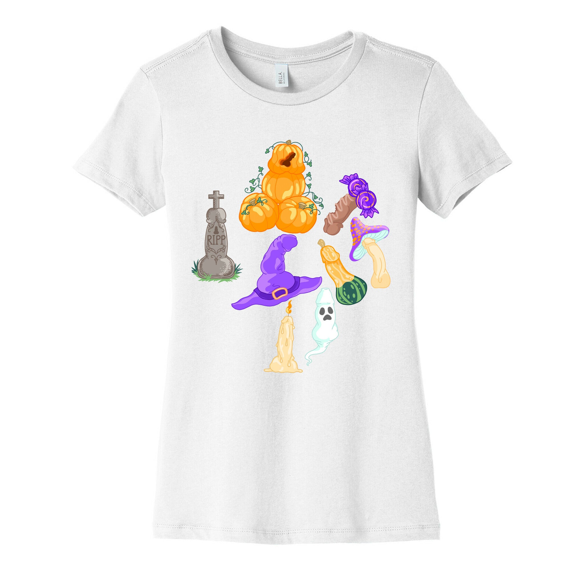 Halloween Peens Pattern Women's Cotton Tee