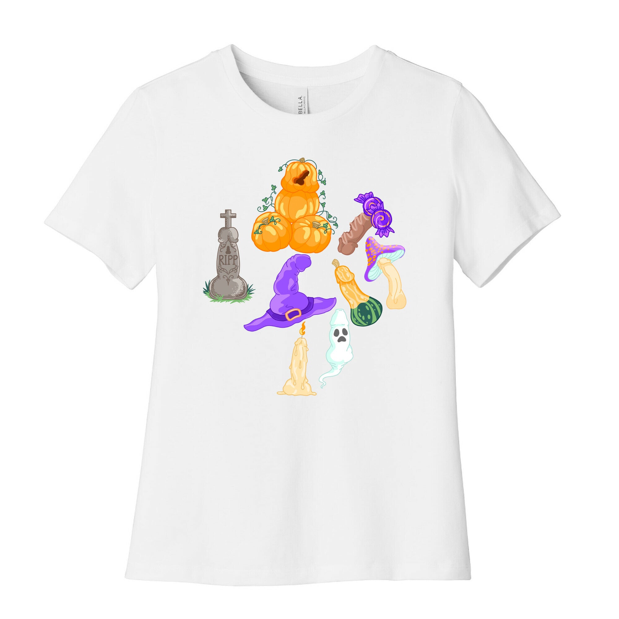 Halloween Peens Pattern Women's Cotton Tee
