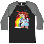 90's Rainbow Barfing Exorcist Baseball Tee