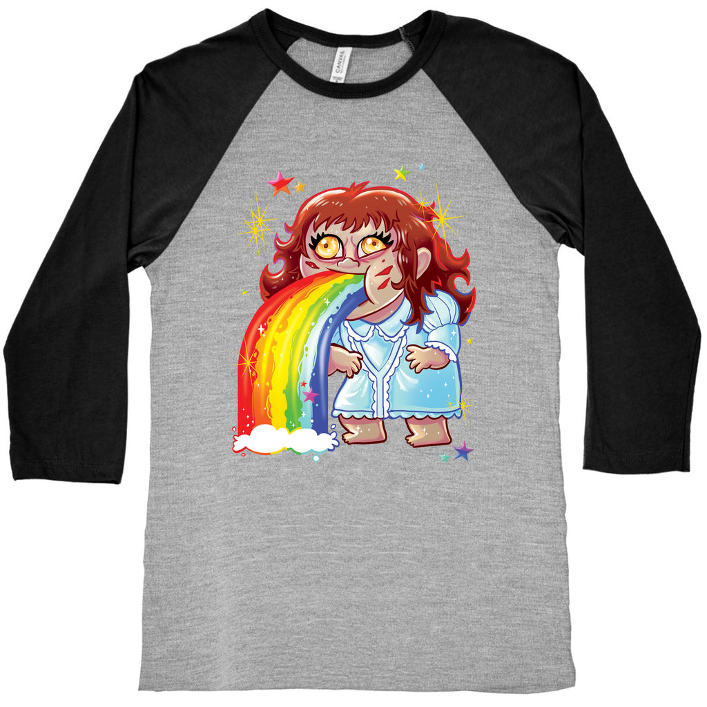 90's Rainbow Barfing Exorcist Baseball Tee