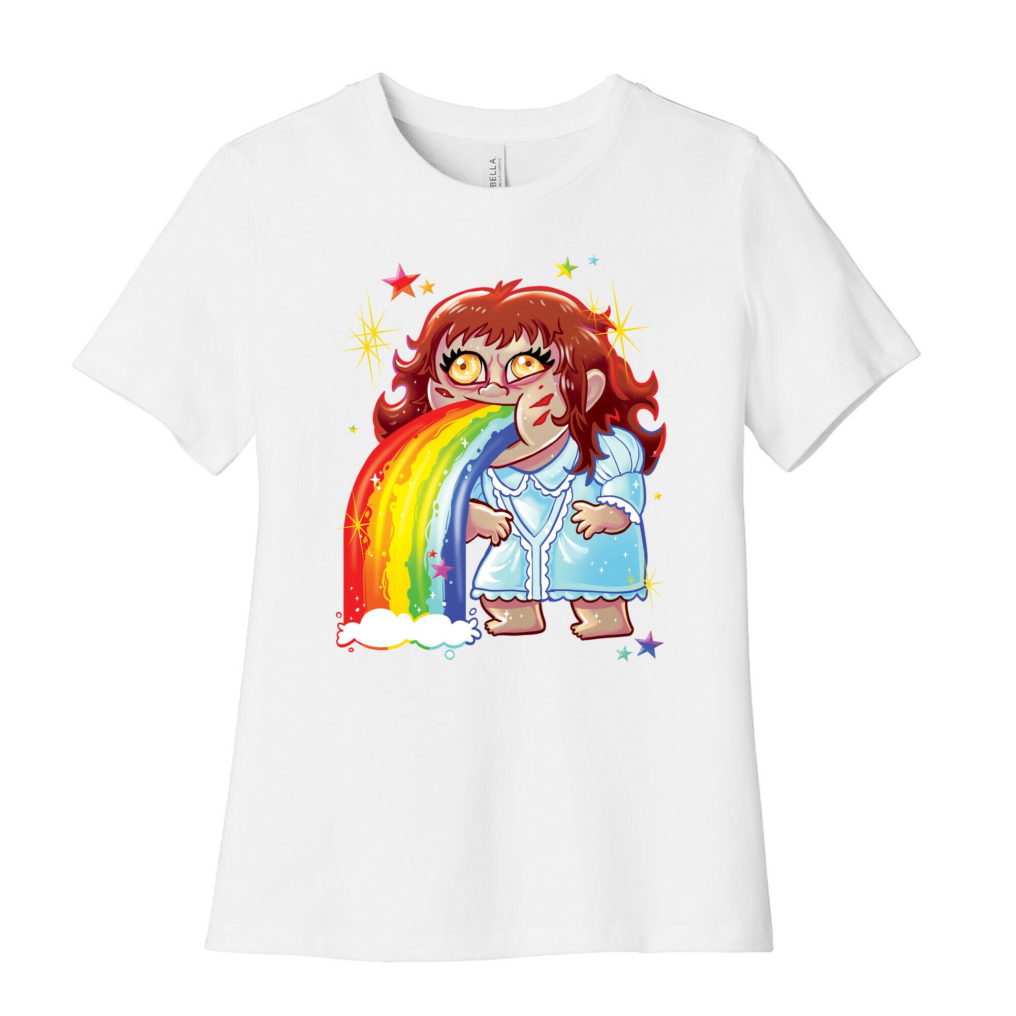 90's Rainbow Barfing Exorcist Women's Cotton Tee