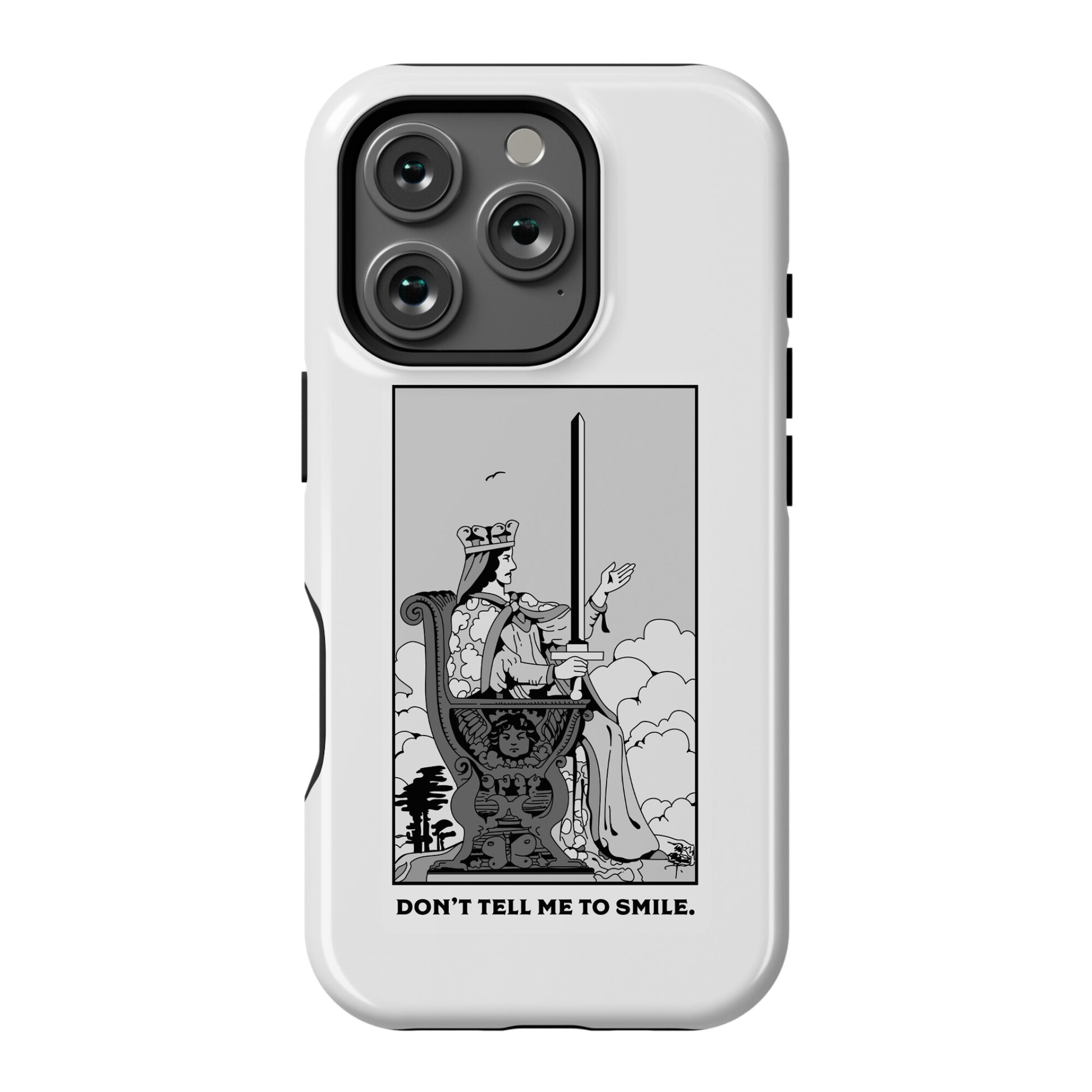 Don't Tell Me To Smile (Queen Of Swords Tarot) Phone Case