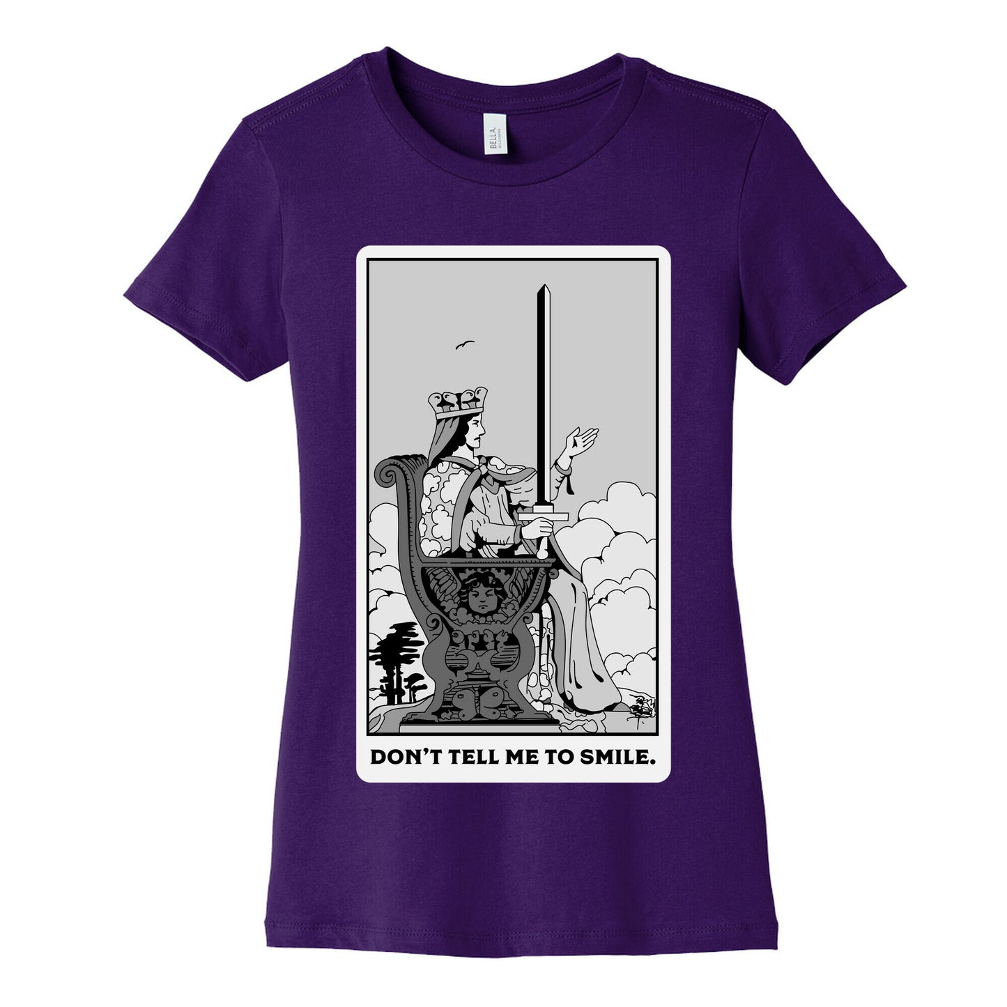 Don't Tell Me To Smile (Queen Of Swords Tarot) Women's Cotton Tee