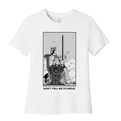 Don't Tell Me To Smile (Queen Of Swords Tarot) Women's Cotton Tee