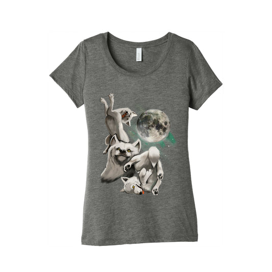 Three Wolf Moon Moon Women's Triblend Tee
