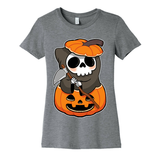Cute Halloween Grim Reaper Women's Cotton Tee