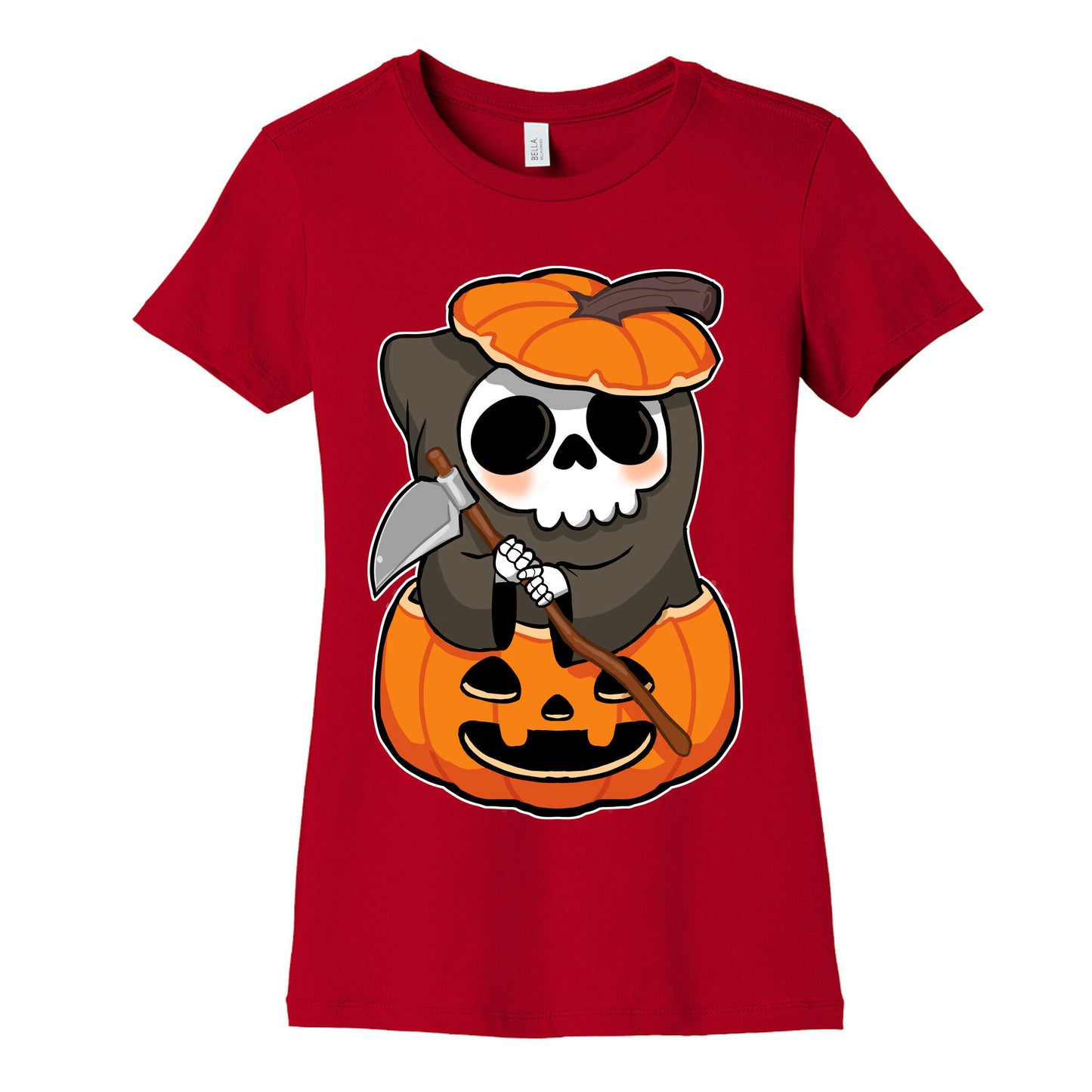 Cute Halloween Grim Reaper Women's Cotton Tee