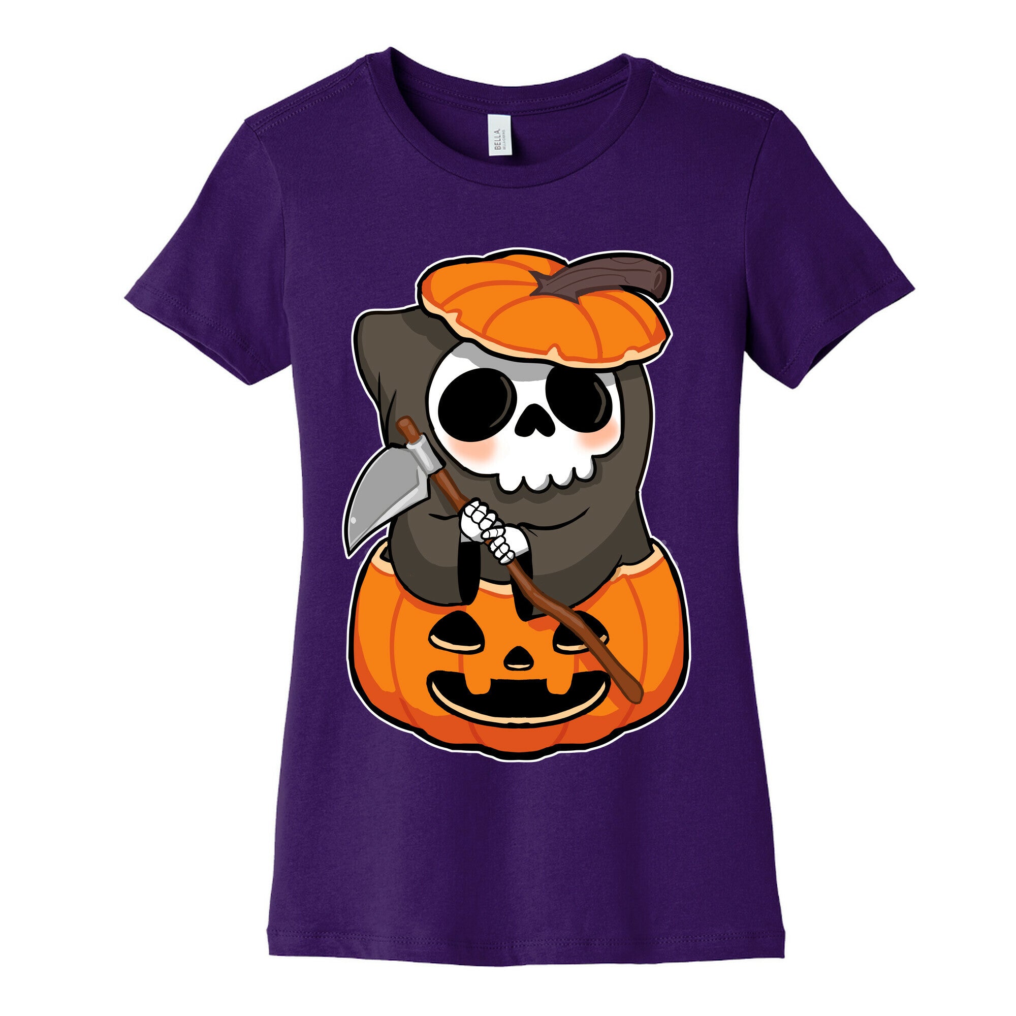 Cute Halloween Grim Reaper Women's Cotton Tee