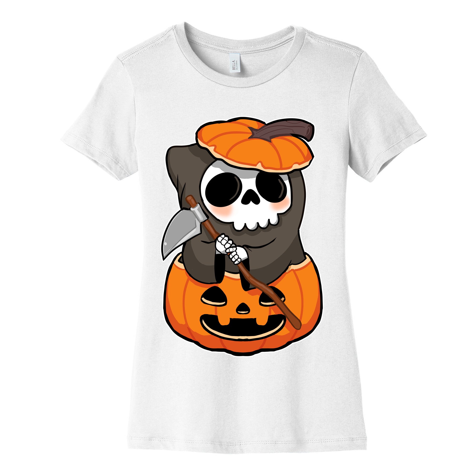 Cute Halloween Grim Reaper Women's Cotton Tee