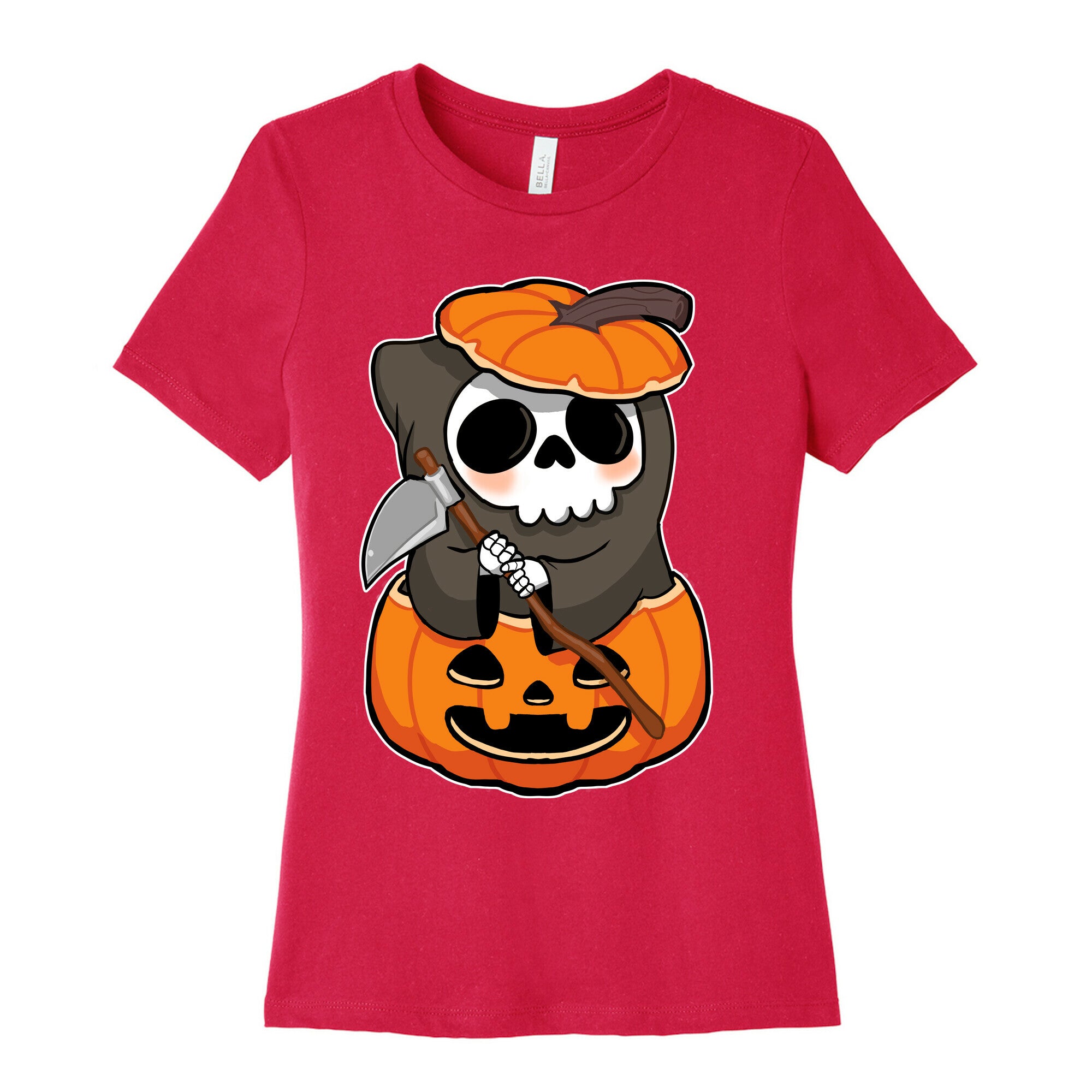 Cute Halloween Grim Reaper Women's Cotton Tee
