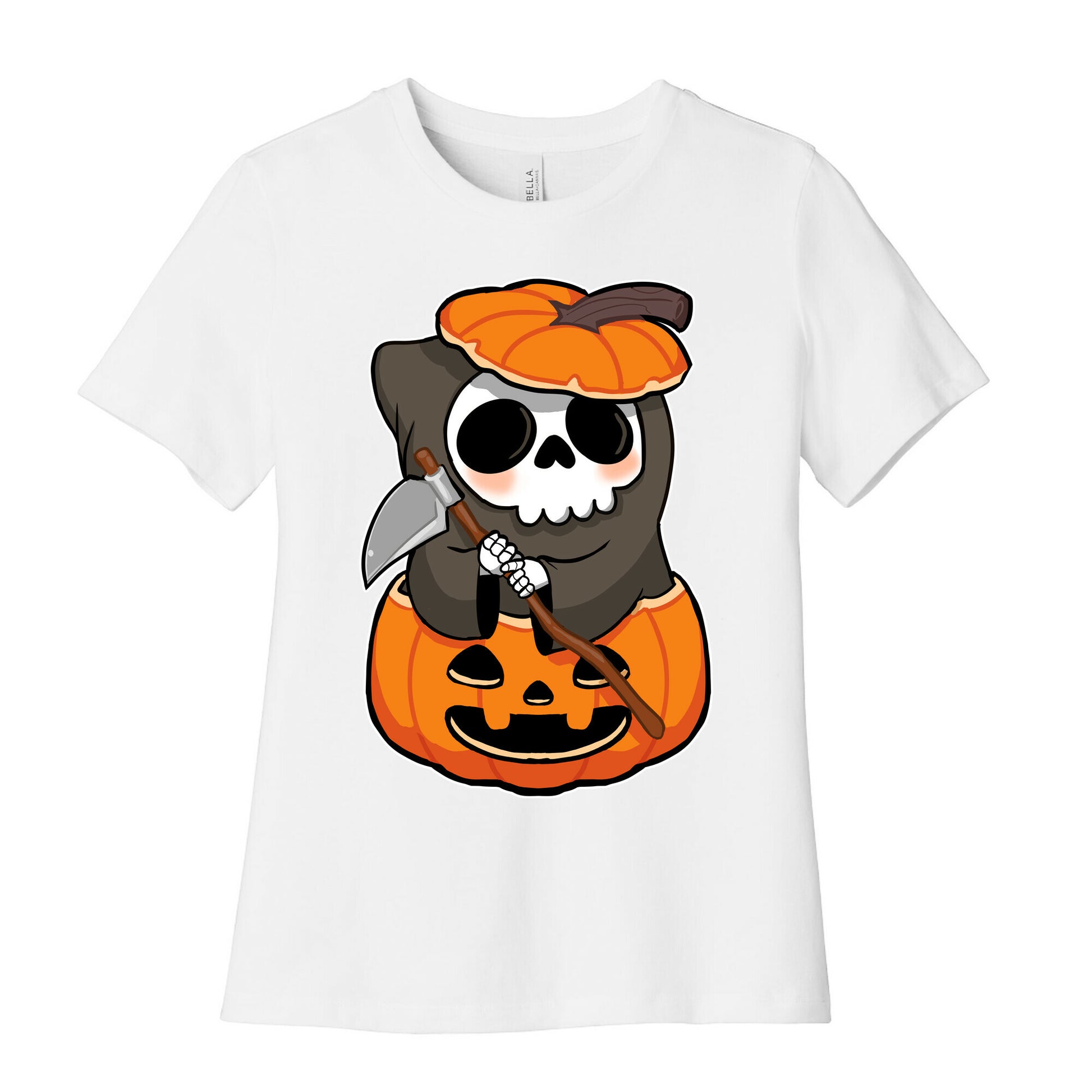 Cute Halloween Grim Reaper Women's Cotton Tee