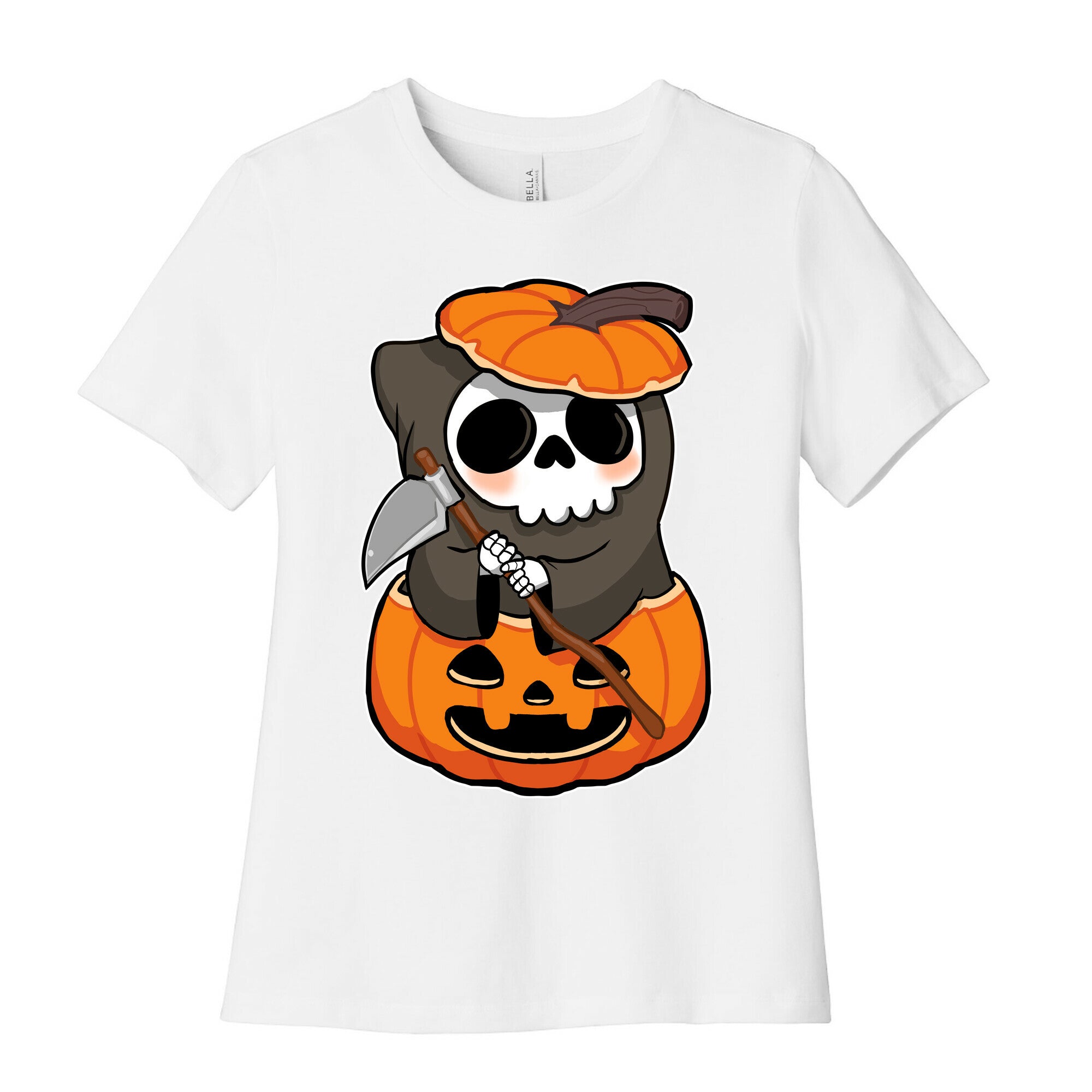 Cute Halloween Grim Reaper Women's Cotton Tee
